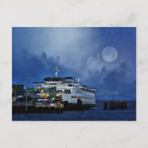 Ferry sous la carte postale de la lune