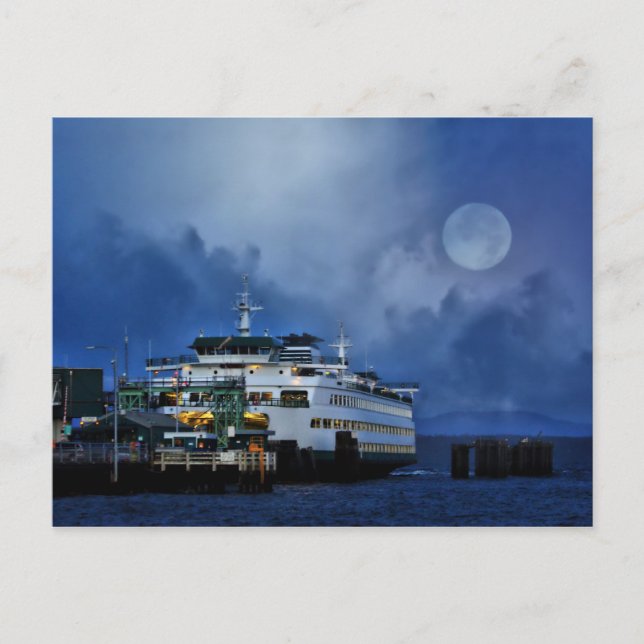 Ferry under the moon postcard (Front)