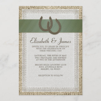 Fers à cheval de pays épousant des invitations