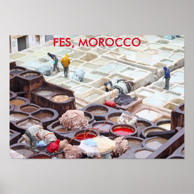 Fes tanneries, Morocco Poster (Front)