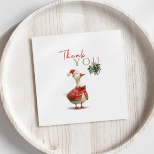 Fest Winter Birthday One Silly Christmas Goose Thank You Card