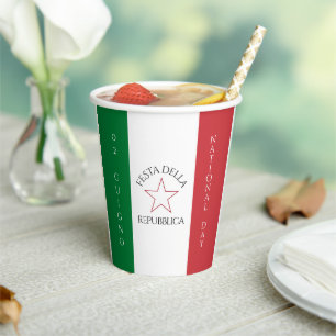 Festa della Repubblica National Day of Italy Flag Paper Cups