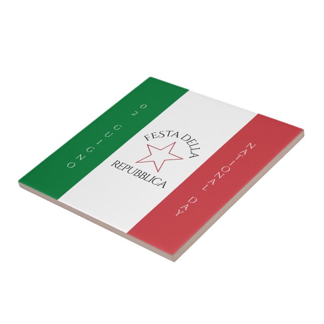 Festa della Repubblica National Day of Italy Flag Tile (Side)