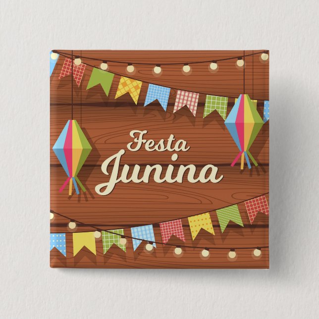 Festa Junina 2 Inch Square Button (Front)
