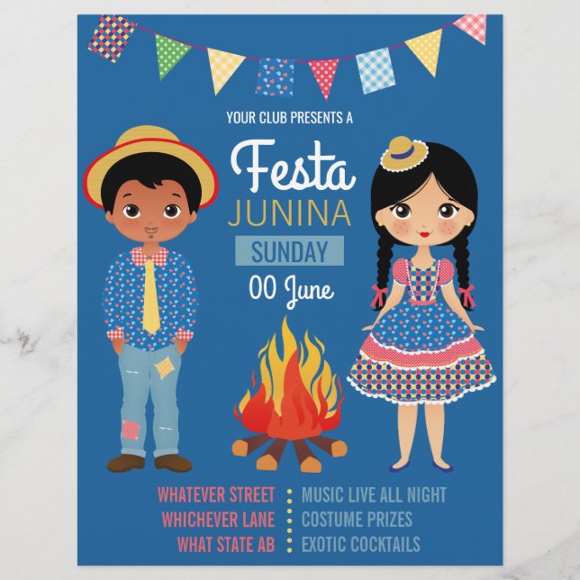 Festa Junina Corporate/Club Party Invitation Flyer (Front)