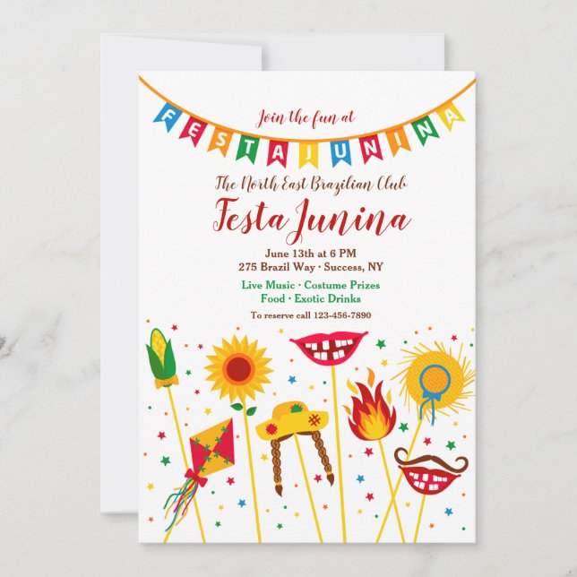 Festa Junina Elements  Invitation (Front)