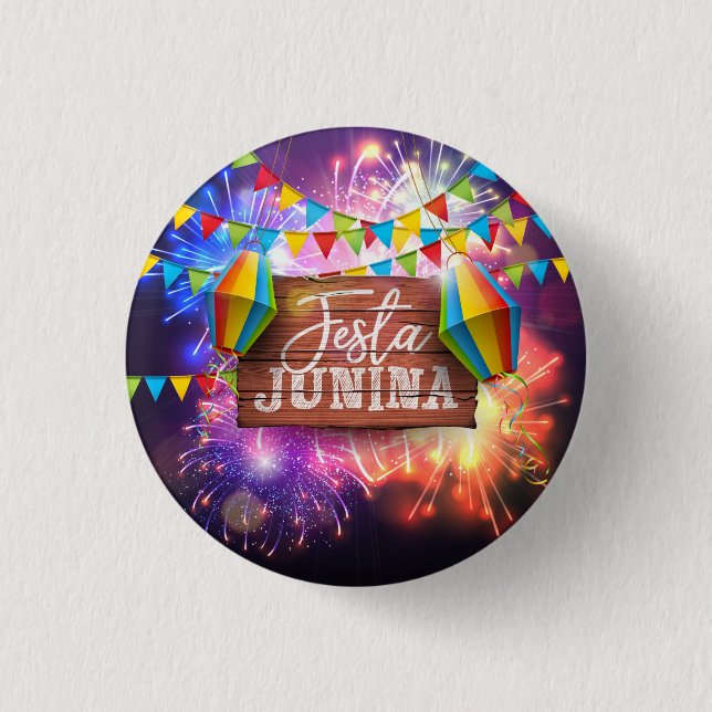 Festa Junina Fireworks 1 Inch Round Button (Front)