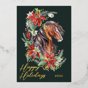 Festif aquarelle Cheval équestre Joyeux vacances