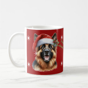 Festif berger allemand Mug de Noël