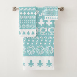 Festif Blanc/Aqua Noël Motif emblématique
