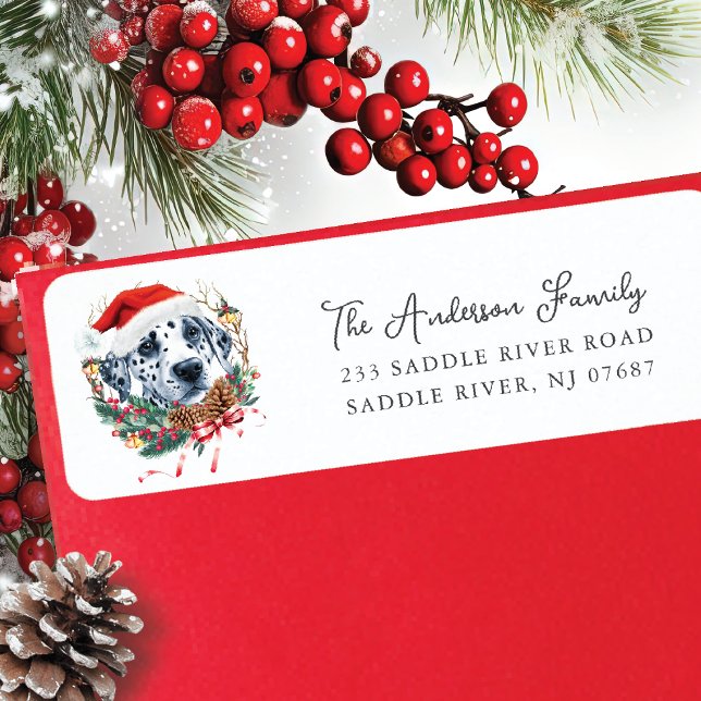 Festif Chien dalmate à Santa Hat Retourner l'adres (Créateur téléchargé)