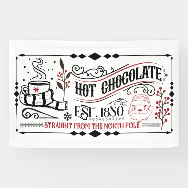 Festif chocolat chaud bannière de Noël (Horizontal)