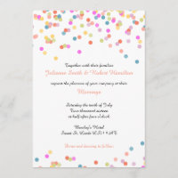 Festif coloré Confetti Mariage Invitations
