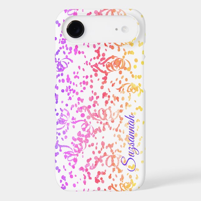 Festif Colorful Confetti Streamers Nom personnalis (Verso)