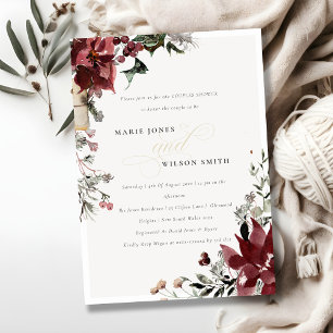 Festif d'hiver chaud Foliage Couples Invitation de