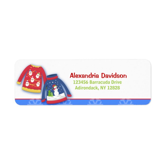 Festif Étiquettes de adresse de sueur moche (Devant)