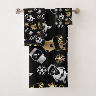 Festif Faux de Noël Or et Motif d'argent