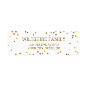 Festif Faux Gold Foil Confetti Blanc