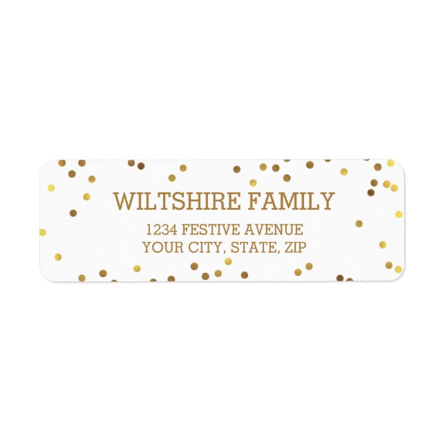 Festif Faux Gold Foil Confetti Blanc (Devant)