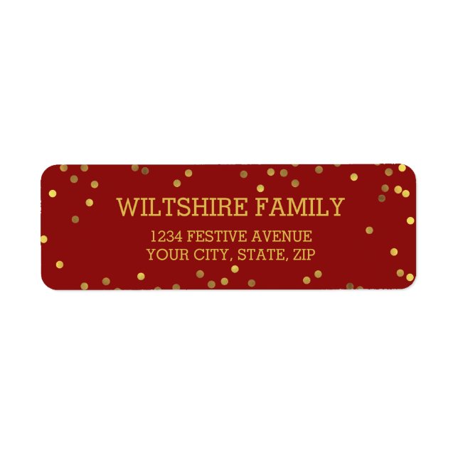 Festif Faux Gold Foil Confetti Rouge (Devant)