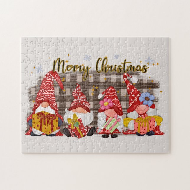 Festif gnome de Noël Jeu de vacances puzzle (Horizontal)