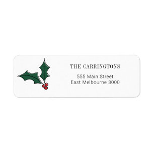 Festif Holly Sprig Holidays Christmas Adresse de N