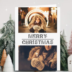 Festif moderne Joyeux Carte photo Noël