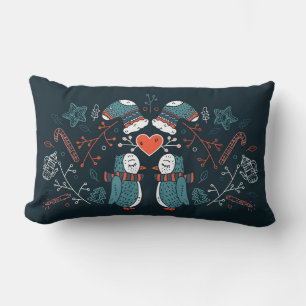 Festif Noël adorable Penguins Lumbar Coussin