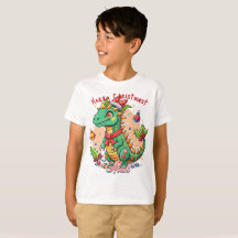 Festif Noël mignon Dino T-Shirt Cadeaux Enfants