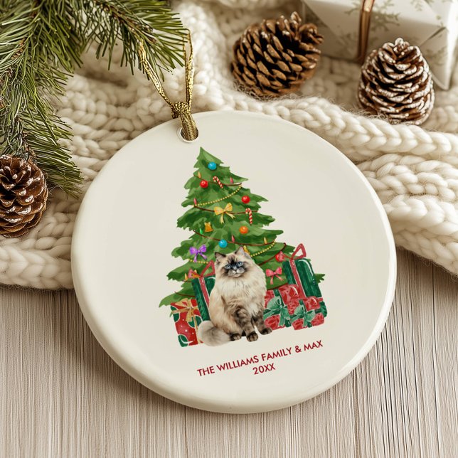 Festif Ragdoll Chat Noël Ornement (Créateur téléchargé)