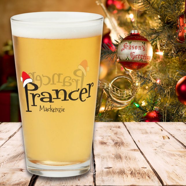 Festif Reindeer Prancer Santa Hat Verre de Noël (Créateur téléchargé)