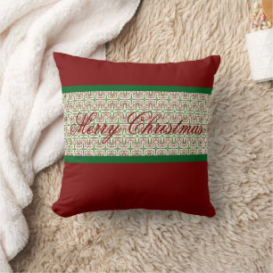 Festif Rouge et vert Joyeux Coussin de Noël