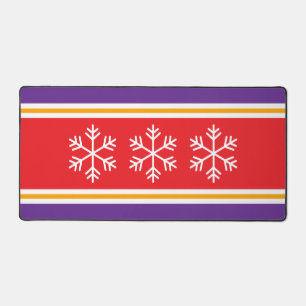Festif Rouge Royal Rouge violet rayures Snowflakes
