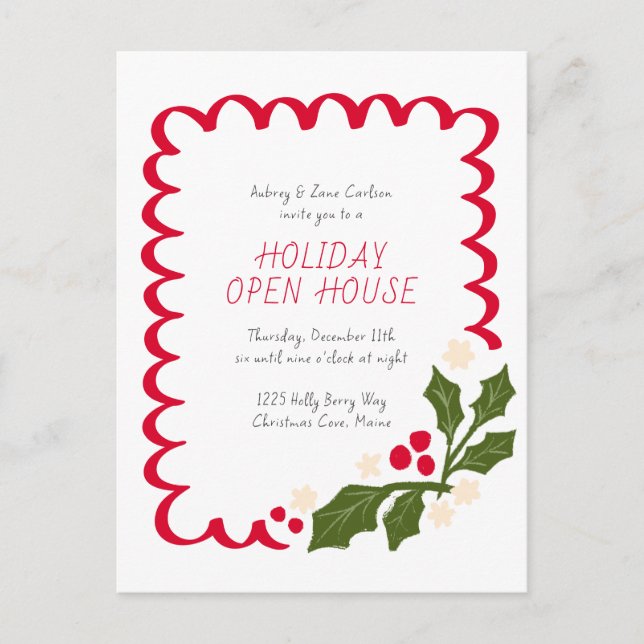 Festif Saint Noël Fête de Noël Invitation (Devant)