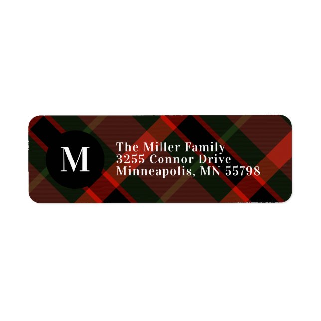 Festif Tartan Monogramme Noël (Devant)