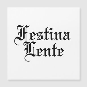 Festina Lente - Make Haste Slowly - Latin Phrase