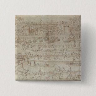 Festival at the Chateau d'Anet 2 Inch Square Button