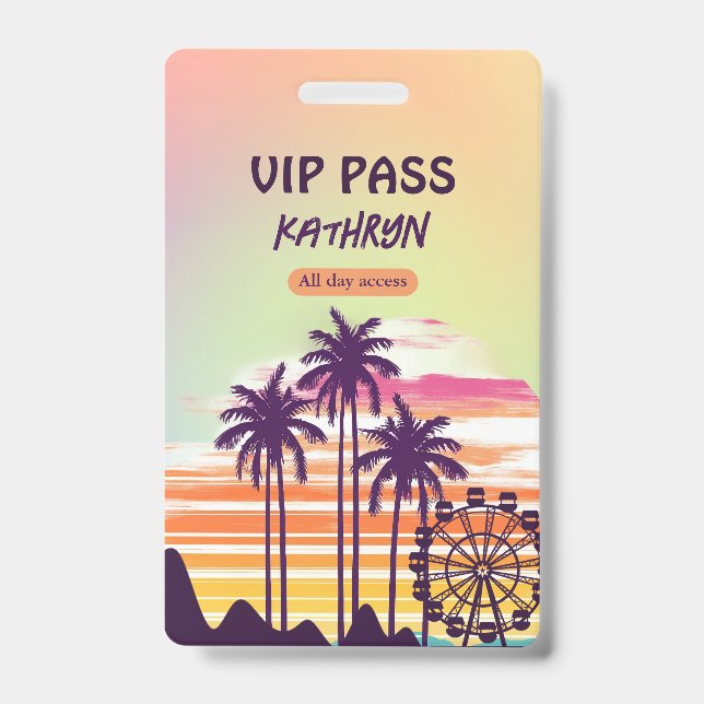 Festival Bachelorette Weekend Itinerary VIP Badge (Front)