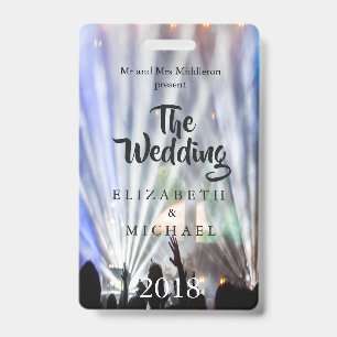 Festival  Bright Lights Fun Wedding Invitation Badge