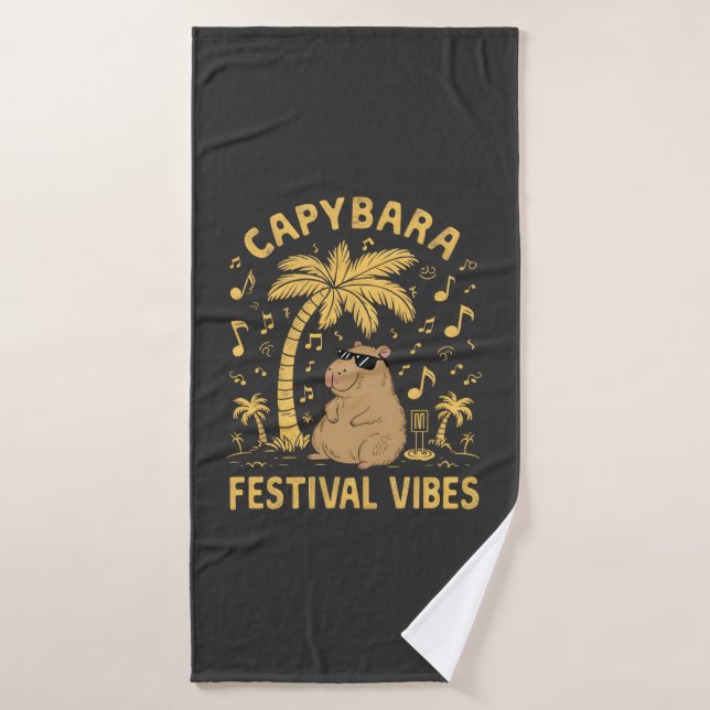 Festival de Capybara Vibes (Serviette de bain)