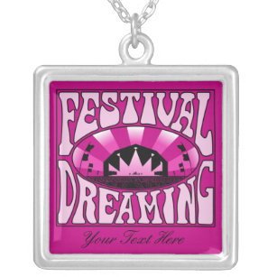 Festival Dreaming Vintage Retro Pink-Black + pink Silver Plated Necklace