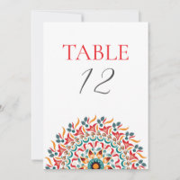 Festival Elegance Mandala Wedding Table Number