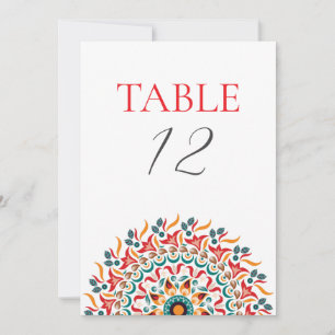 Festival Elegance Mandala Wedding Table Number