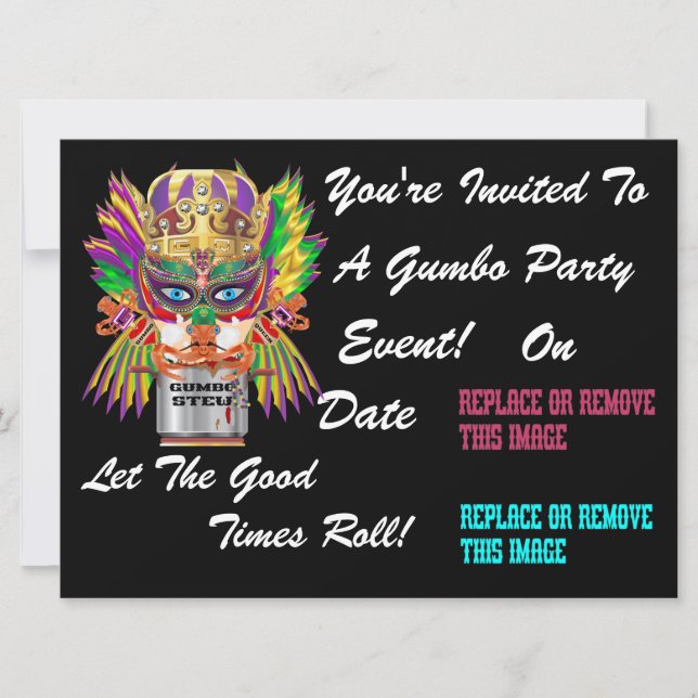 Festival Gumbo Queen View Hints please Invitation (Front)