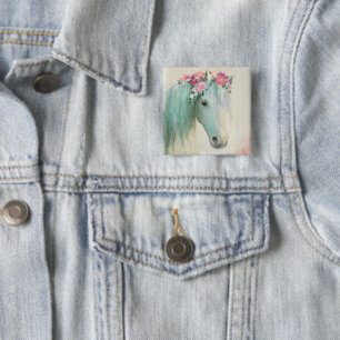 Festival Horse 2 Inch Square Button