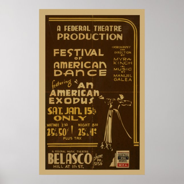 Festival Of American Dance At Federal Theatre WPA Poster (Front)