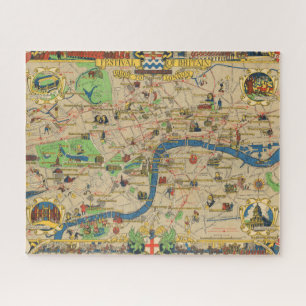 Festival of Britain: Guide to London Map Jigsaw Puzzle