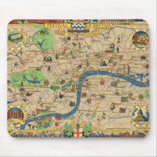 Festival of Britain: Guide to London Map Mouse Pad