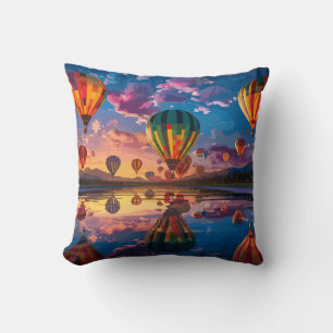 Festival of Hot Air Balloons Throw Pillow