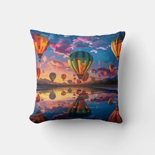Festival of Hot Air Balloons Throw Pillow (Front)